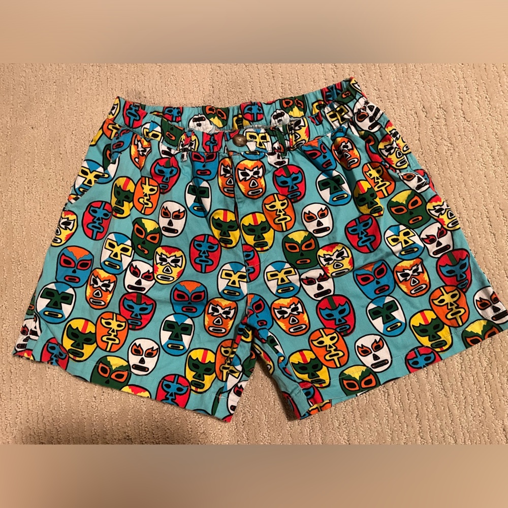 Chubbies luchador mask shorts, size large, 100% cotton